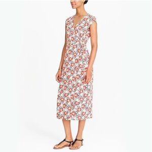 J. Crew Floral Midi Wrap Dress
